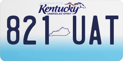 KY license plate 821UAT