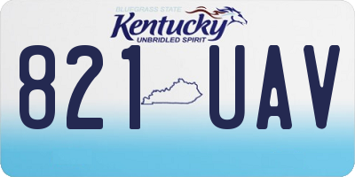 KY license plate 821UAV