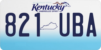 KY license plate 821UBA