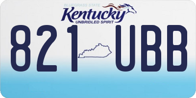 KY license plate 821UBB