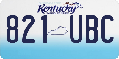 KY license plate 821UBC
