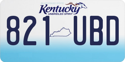 KY license plate 821UBD