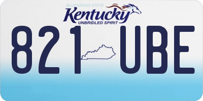 KY license plate 821UBE