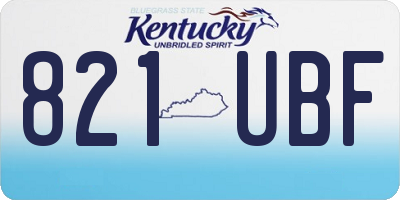 KY license plate 821UBF