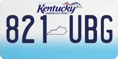 KY license plate 821UBG