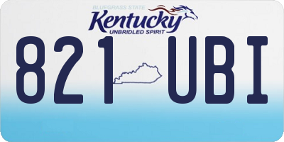 KY license plate 821UBI
