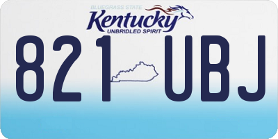 KY license plate 821UBJ