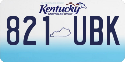 KY license plate 821UBK