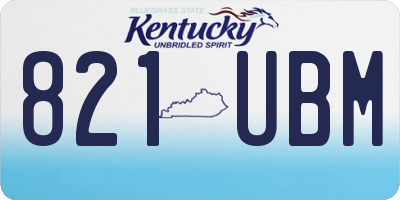 KY license plate 821UBM