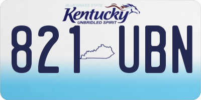 KY license plate 821UBN
