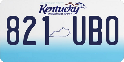 KY license plate 821UBO