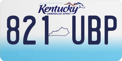 KY license plate 821UBP