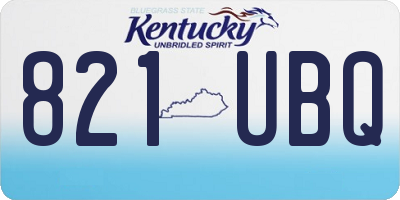 KY license plate 821UBQ