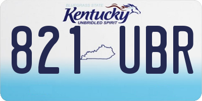 KY license plate 821UBR
