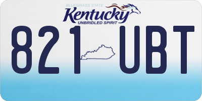 KY license plate 821UBT