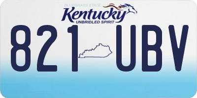 KY license plate 821UBV