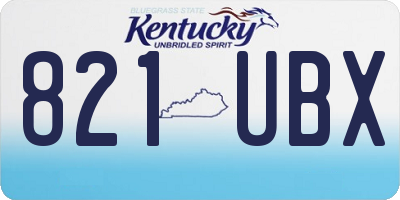 KY license plate 821UBX