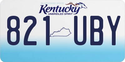 KY license plate 821UBY