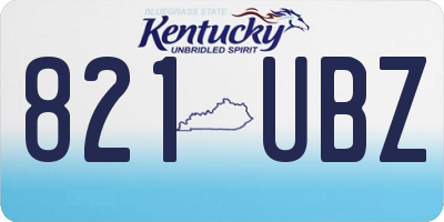 KY license plate 821UBZ