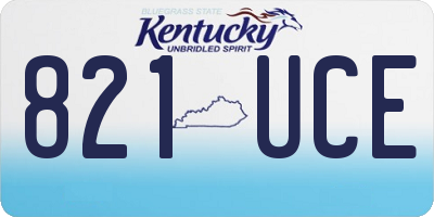 KY license plate 821UCE