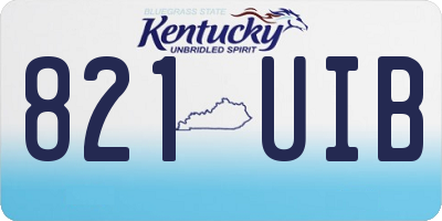 KY license plate 821UIB