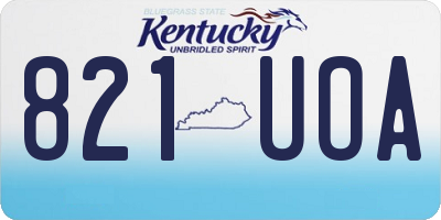 KY license plate 821UOA