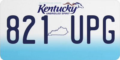 KY license plate 821UPG