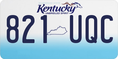KY license plate 821UQC
