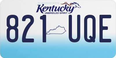 KY license plate 821UQE