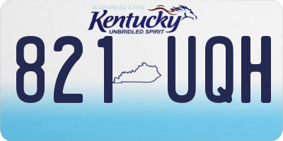 KY license plate 821UQH