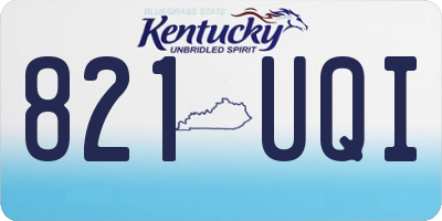 KY license plate 821UQI
