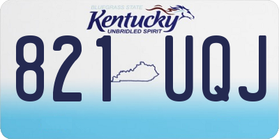 KY license plate 821UQJ