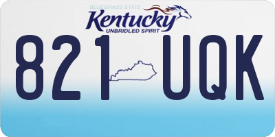 KY license plate 821UQK