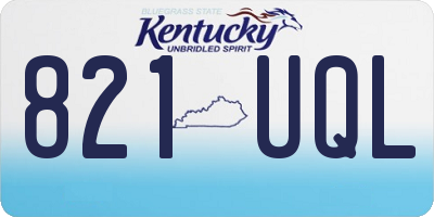 KY license plate 821UQL
