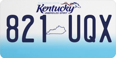 KY license plate 821UQX