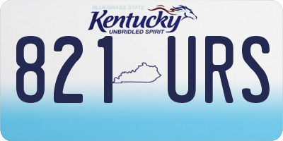 KY license plate 821URS