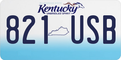 KY license plate 821USB