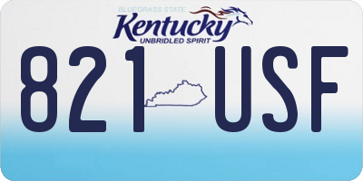 KY license plate 821USF