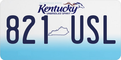 KY license plate 821USL