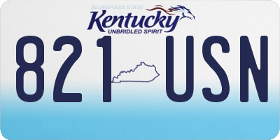 KY license plate 821USN