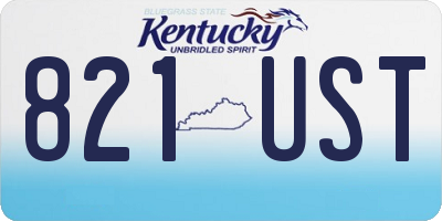 KY license plate 821UST