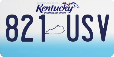 KY license plate 821USV