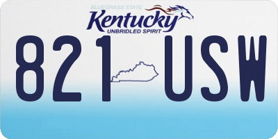 KY license plate 821USW