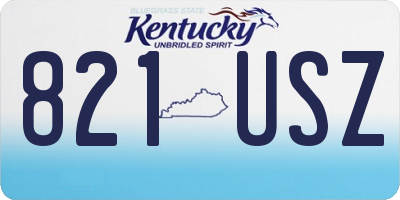 KY license plate 821USZ
