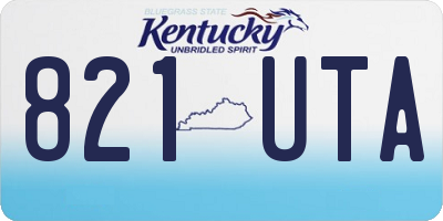 KY license plate 821UTA