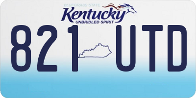 KY license plate 821UTD