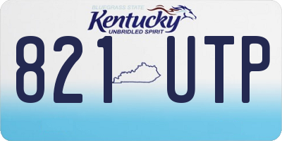 KY license plate 821UTP