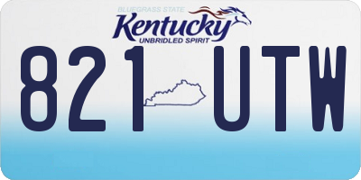KY license plate 821UTW