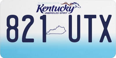 KY license plate 821UTX