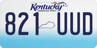 KY license plate 821UUD